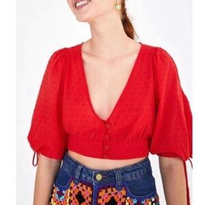 Farm Rio Lolita Red Crop Top